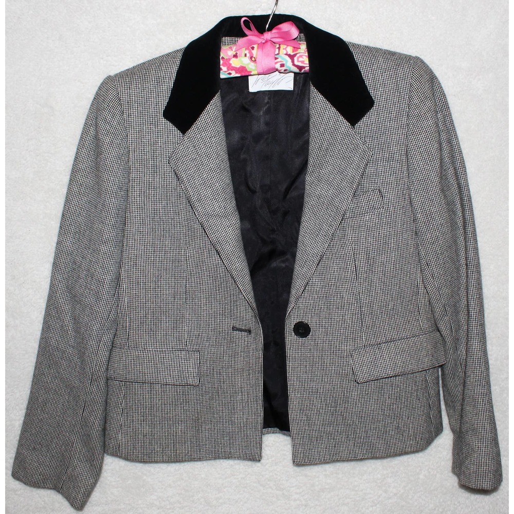 Vintage Lord&Taylor Evan-Picone Petites Black/White Union Made Blazer, Petite 6